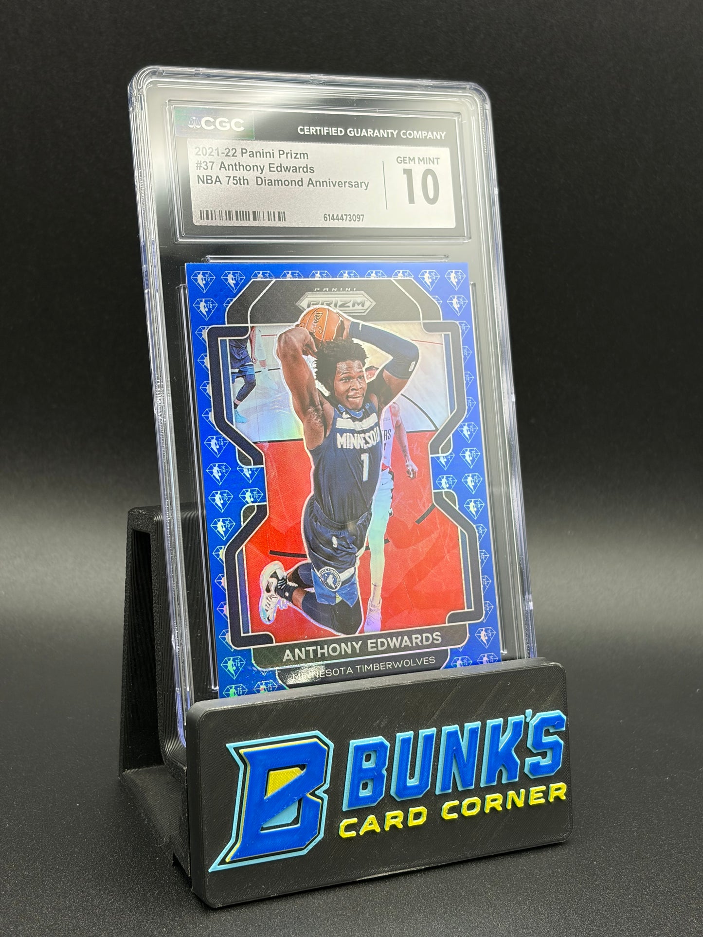 2021-22 Anthony Edwards 75th Diamond Anniversary Prizm CGC 10
