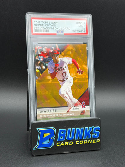 2018 Shohei Ohtani Off Season Bonus Topps Now PSA 9 RC