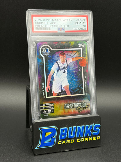 2025 Cooper Flagg Breakthrough Baller Match Attax PSA 10