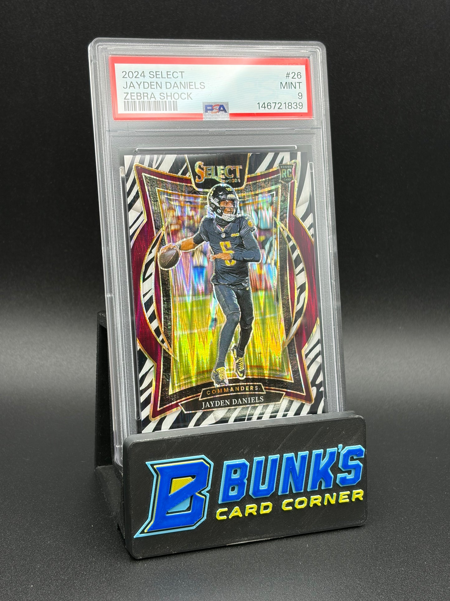 2024 Jayden Daniels Zebra Shock PSA 9 RC