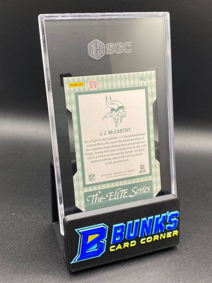 2024 JJ McCarthy '92 Elite Series Aspirations Die-Cut 86/99 RC SGC 9.5 (Box A10)