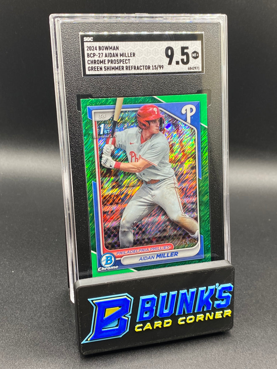 2024 Aidan Miller Chrome Prospect Green Shimmer Ref. SP SGC 9.5