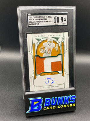 2024 Ja'Tavion Sanders College Material Sig. Emerald RC RPA SGC 10/9