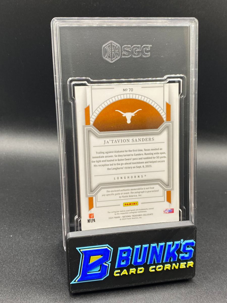2024 Ja'Tavion Sanders College Material Sig. Emerald RC RPA SGC 10/9