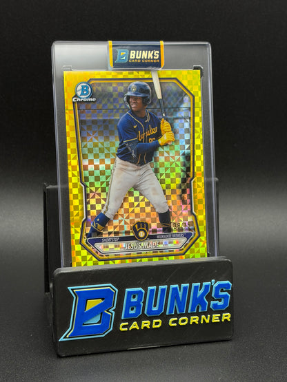 2026 Jesus Made Yellow Refractor Bowman Chrome 38/75