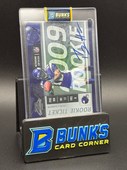 2009 Percy Harvin Playoff Contenders Auto Rookie Ticket