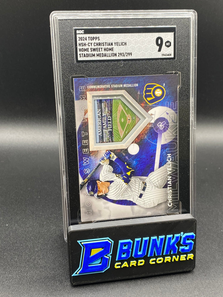2024 Christian Yelich Home Sweet Home Stadium Medallion 293/299 SGC 9