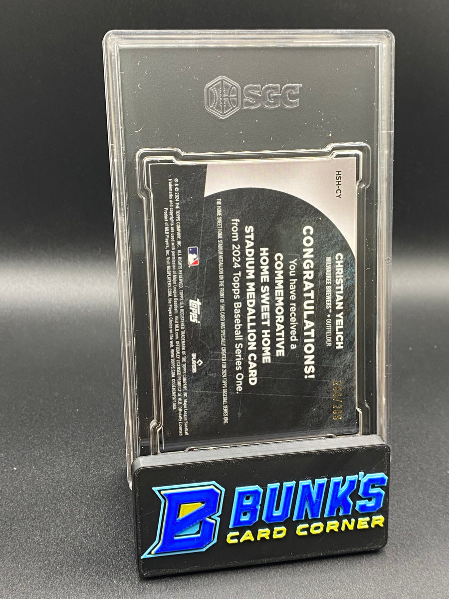 2024 Christian Yelich Home Sweet Home Stadium Medallion 293/299 SGC 9
