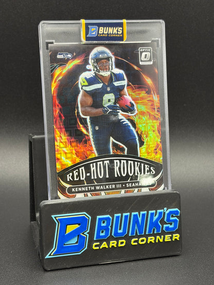 2022 Kenneth Walker III Donruss Optic Panini Red Hot Rookies 21/25