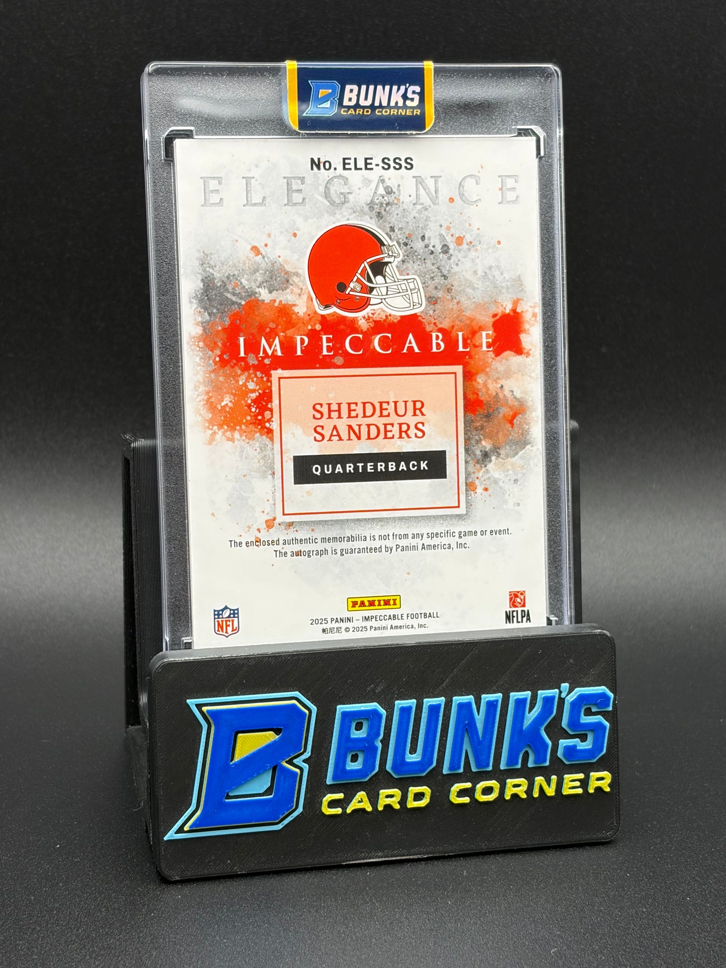 2025 Shedeur Sanders Elegance Impeccable Panini Patch Auto 70/89