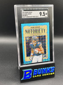2024 Rome Odunze Notoriety Blue Fluorescent Prizm 10/15 SGC 9.5 (Box A19)