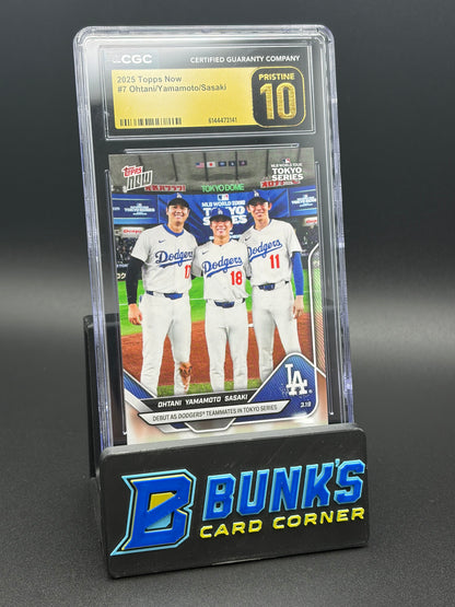 2025 Ohtani & Yamamoto & Saski Topps Now CGC Pristine 10