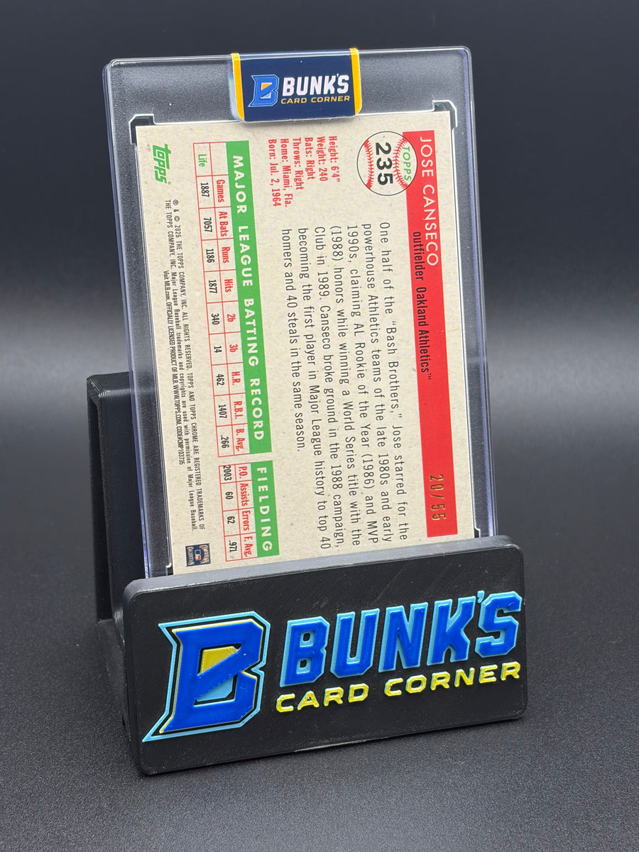 2025 Jose Canseco Topps Chrome Platinum Diamond Etch 20/55