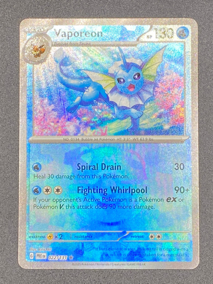 Vaporeon Reverse Holo Master Ball Prismatic Evolutions LP