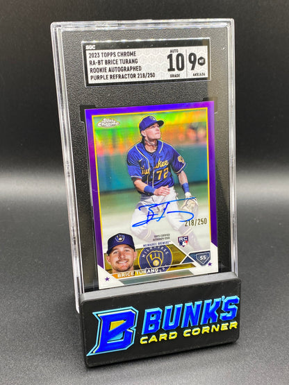 2023 Brice Turang Rookie Auto. Purple Ref. SGC 10/9 (Box B67)