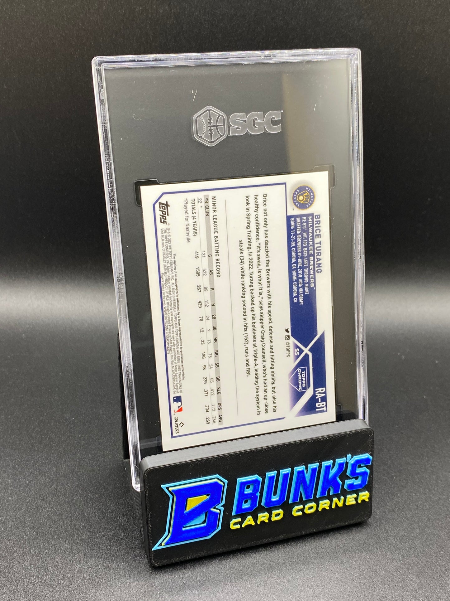 2023 Brice Turang Rookie Auto. Purple Ref. SGC 10/9 (Box B67)