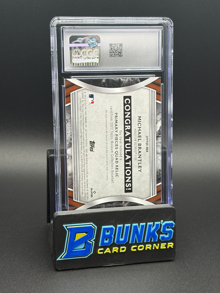 2022 Michael Brantley Gold Primary Pieces Quad Relics Topps Museum Collect CGC 9 15/25