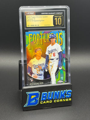 2025 Hyeseong Kim Fortune 15 Topps Chrome Update CGC Pristine 10 RC