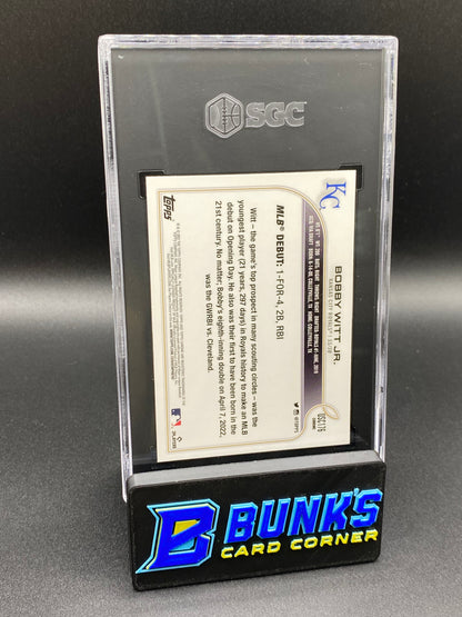 2022 Bobby Witt Jr. Rookie Debut Purple Ref. SGC 9.5 (Box B67)