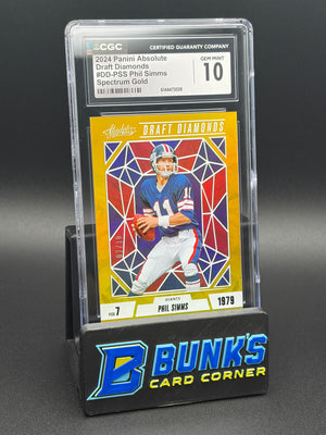 2024 Phil Simms Spectrum Gold Draft Diamonds Panini Absolute CGC 10 7/10