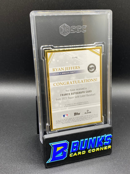 2021 Ryan Jeffers Framed Auto. SGC 10/9 (Box B67)