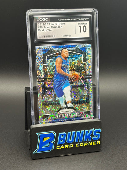 2019-20 Jalen Brunson Fast Break Panini Prizm CGC 10