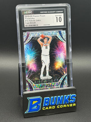 2019-20 Nikola Jokic Fast Break Fireworks Panini Prizm CGC 10