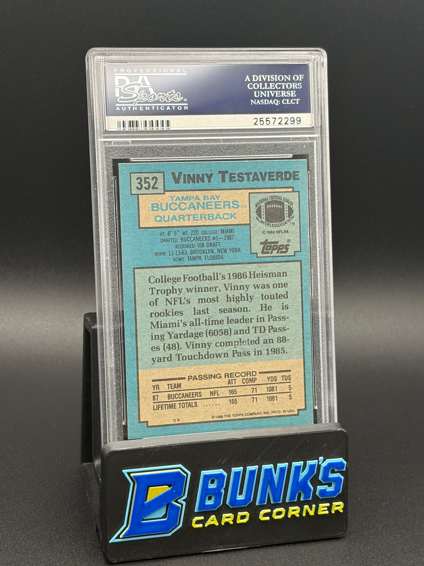 1988 Vinny Testaverde PSA 10 RC