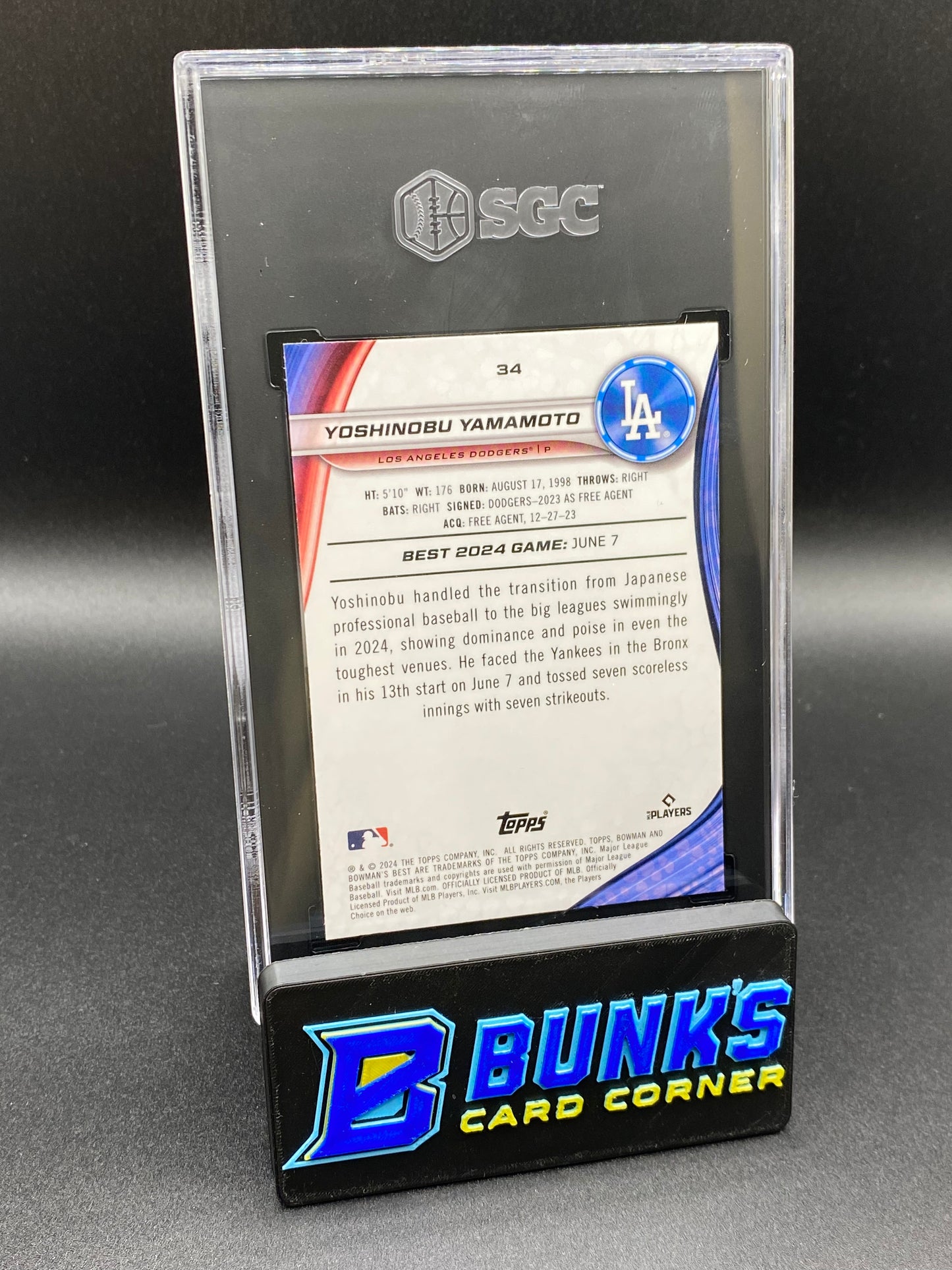 2024 Yoshinobu Yamamoto Purple Mojo Ref. SGC 10 (Box B67)