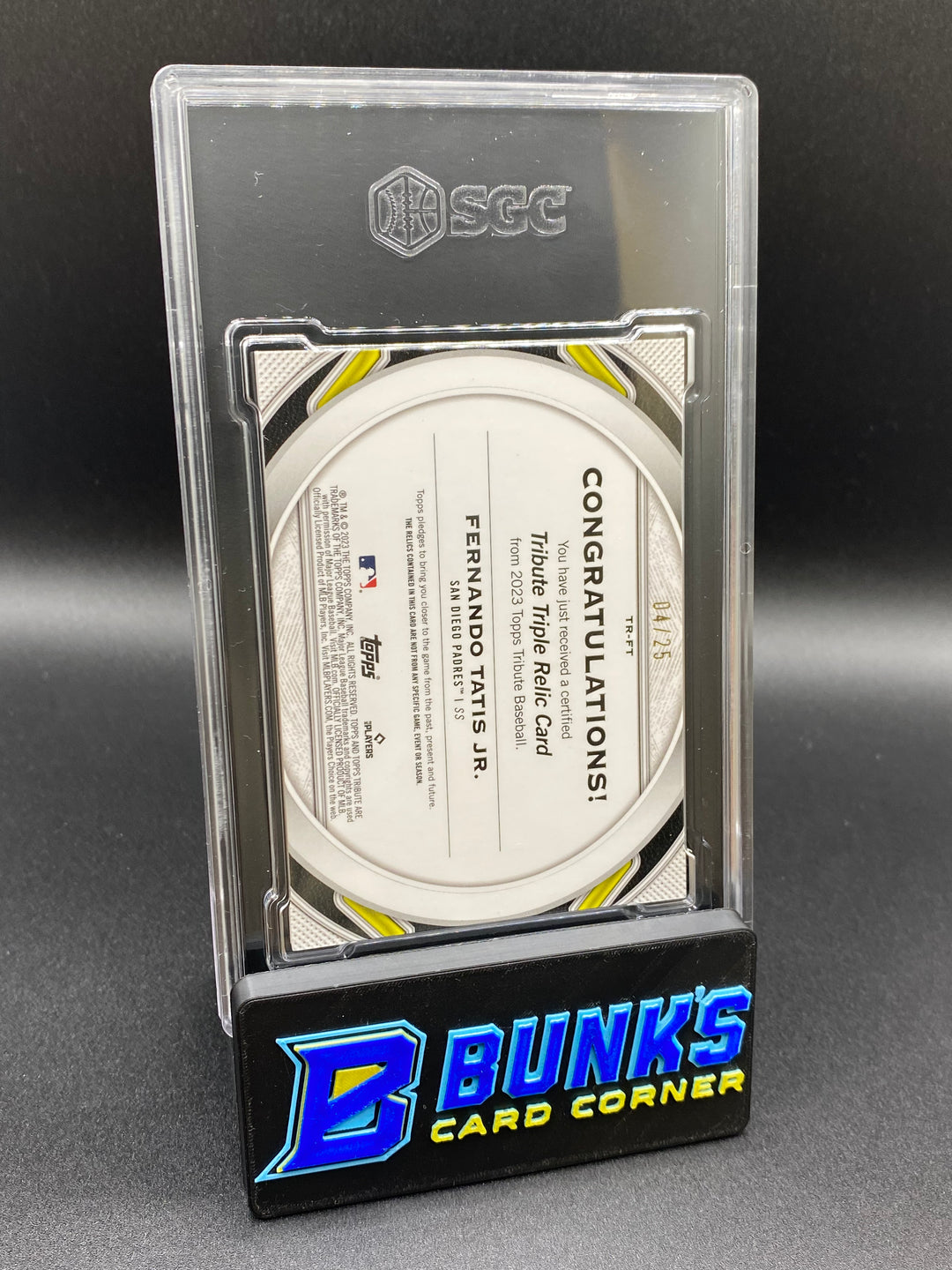 2023 Fernando Tatis Jr. Triple Relic SGC 9.5 (Box B68)
