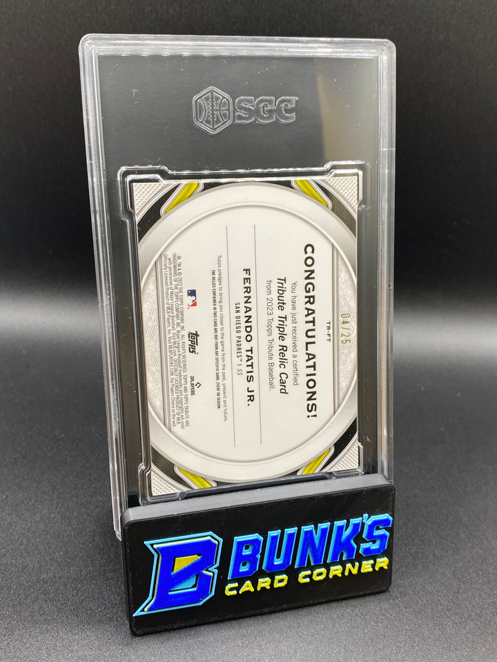 2023 Fernando Tatis Jr. Triple Relic SGC 9.5 (Box B68)