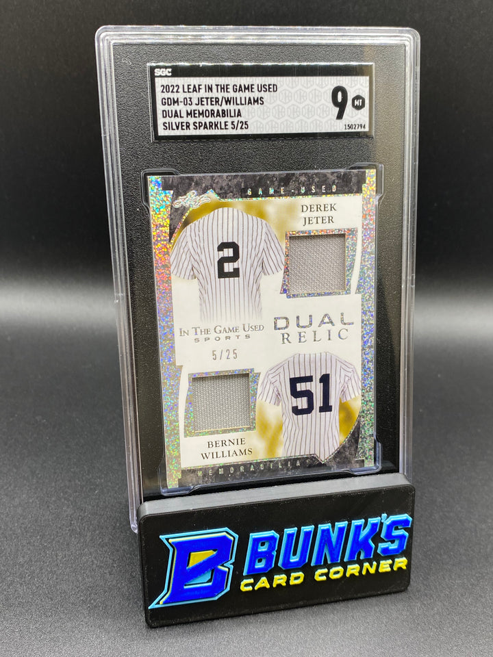 2022 Jeter/Williams Silver Sparkle Patches SGC 9 (Box B68)