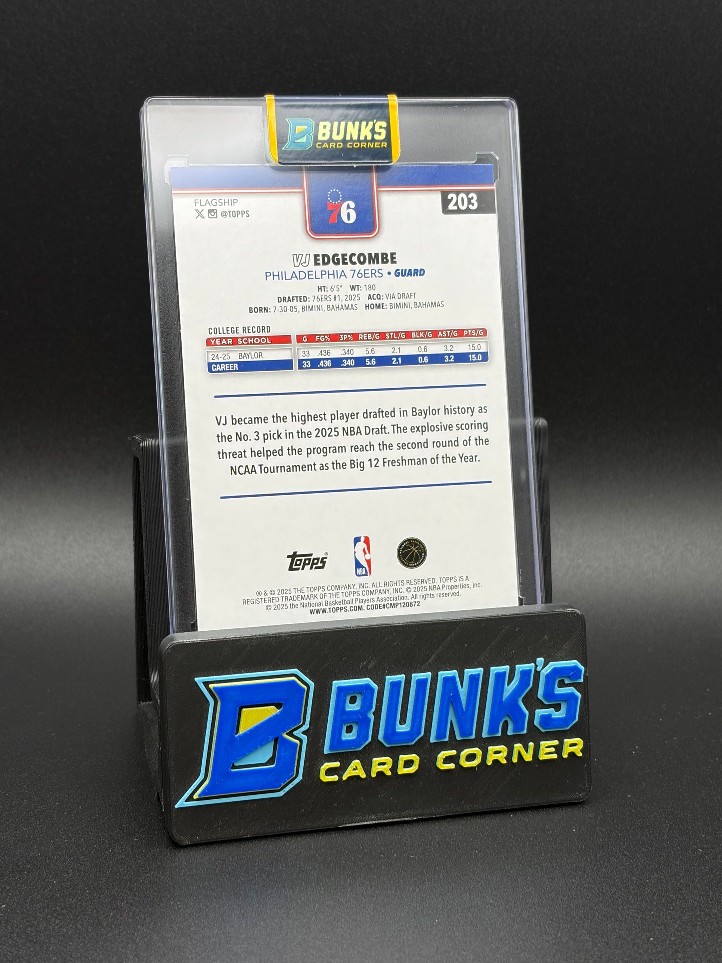 2025 VJ Edgecombe Logo Border Silver Topps RC