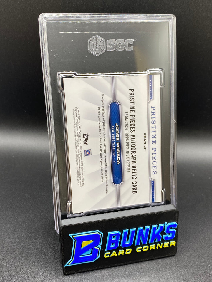2024 Jorge Posada Auto. Relic, Gold Ref. 2/50 SGC 10/9.5 (Box B68)