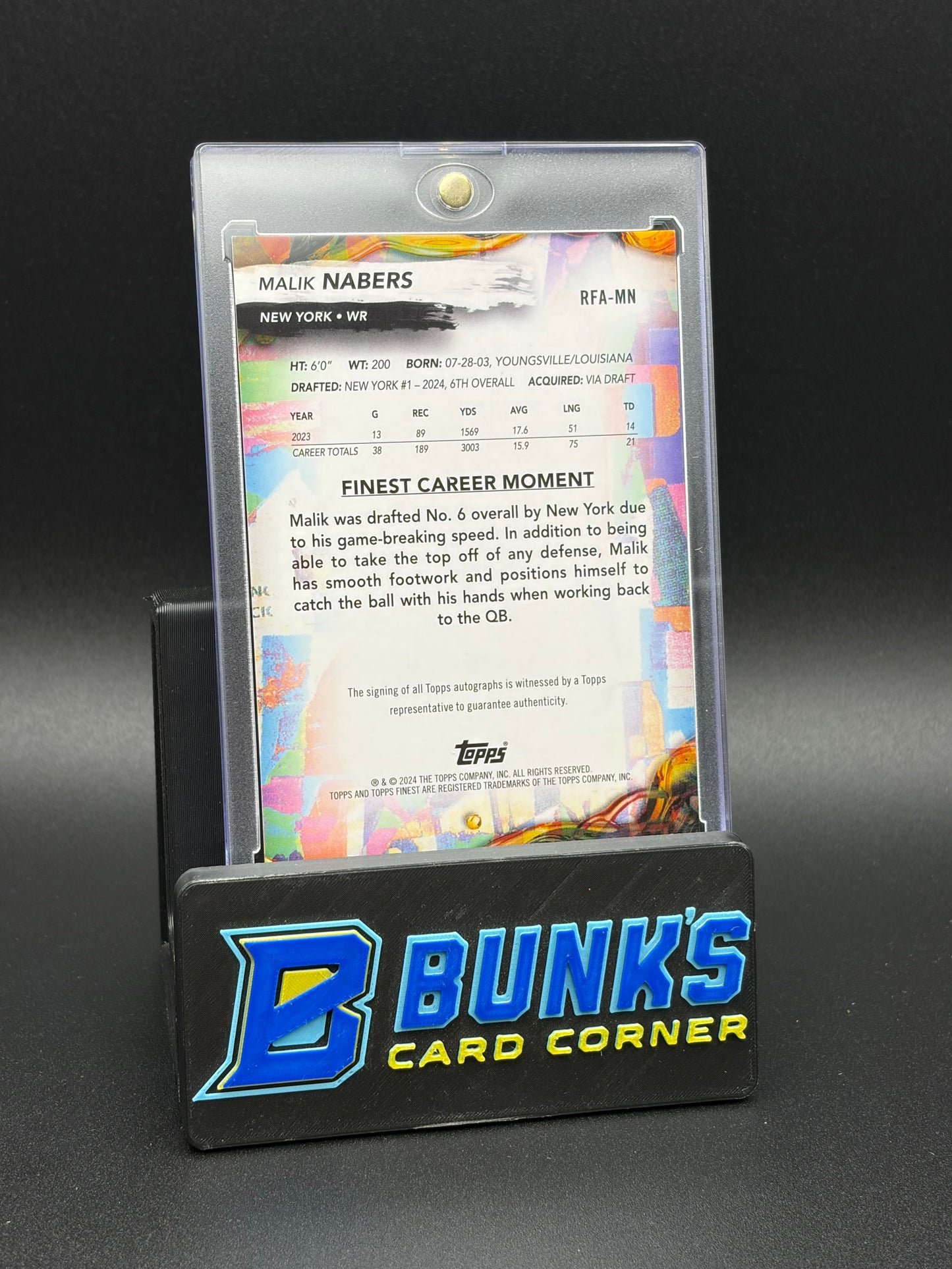 2024 Malik Nabers Finest Career Rookie Auto