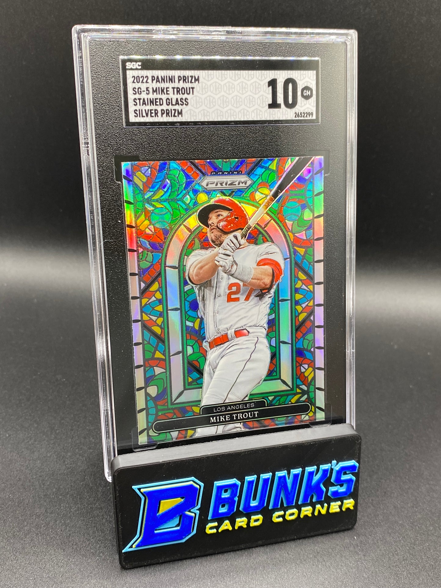 2022 Mike Trout Stained Glass Silver Prizm SGC 10 (Box B68)