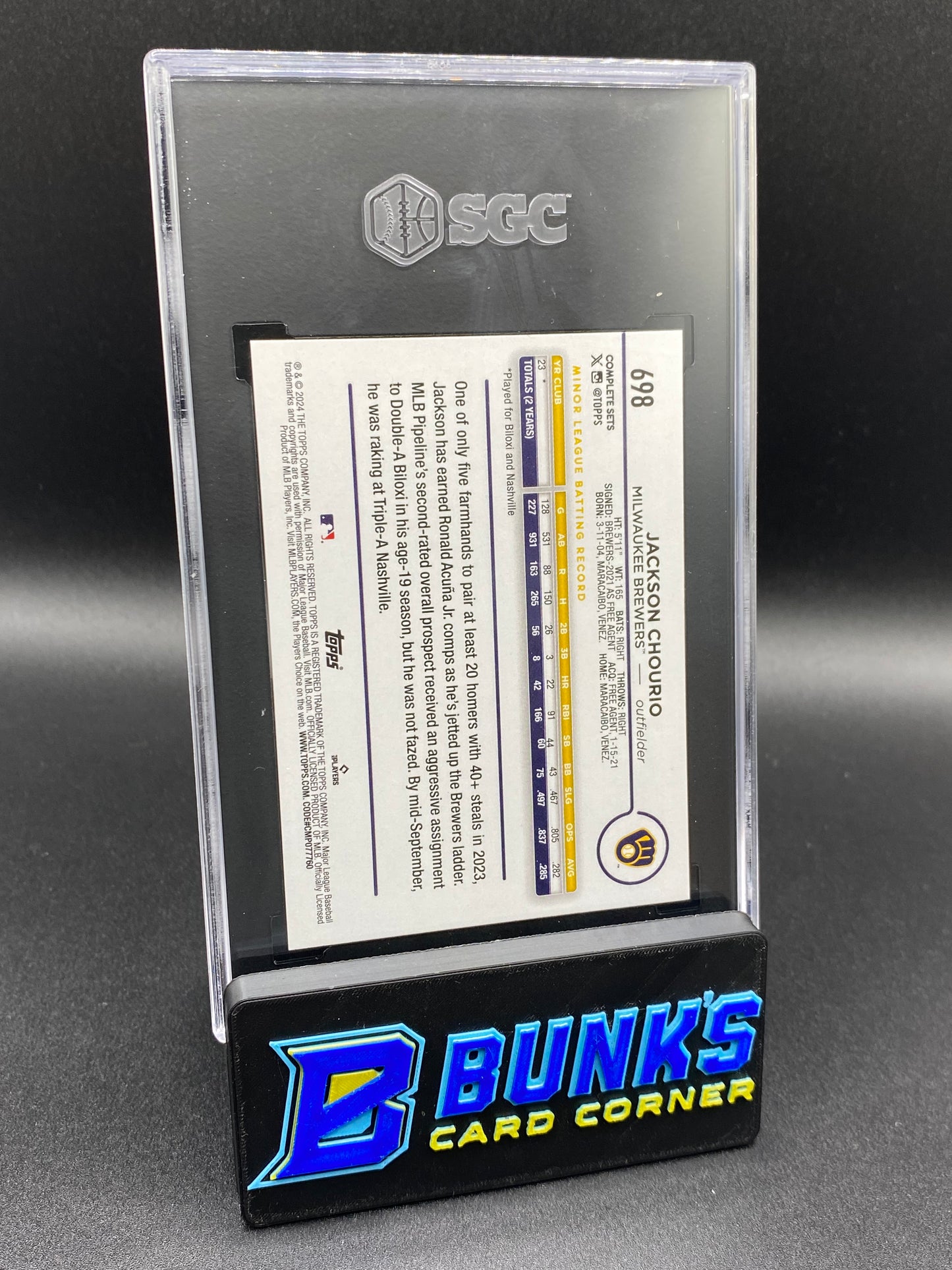 2024 Jackson Chourio SP SGC 10 (Box B68)