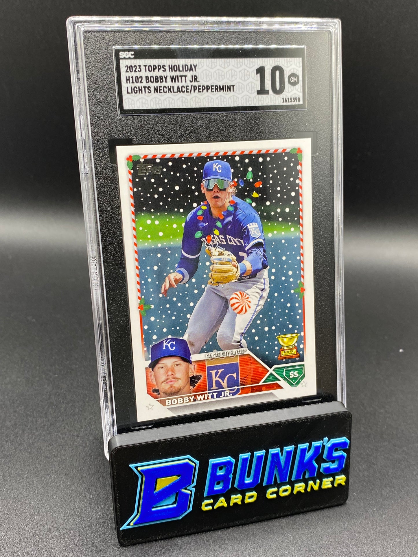 2023 Bobby Witt Jr. Lights Necklace/Peppermint SGC 10 (Box B68)