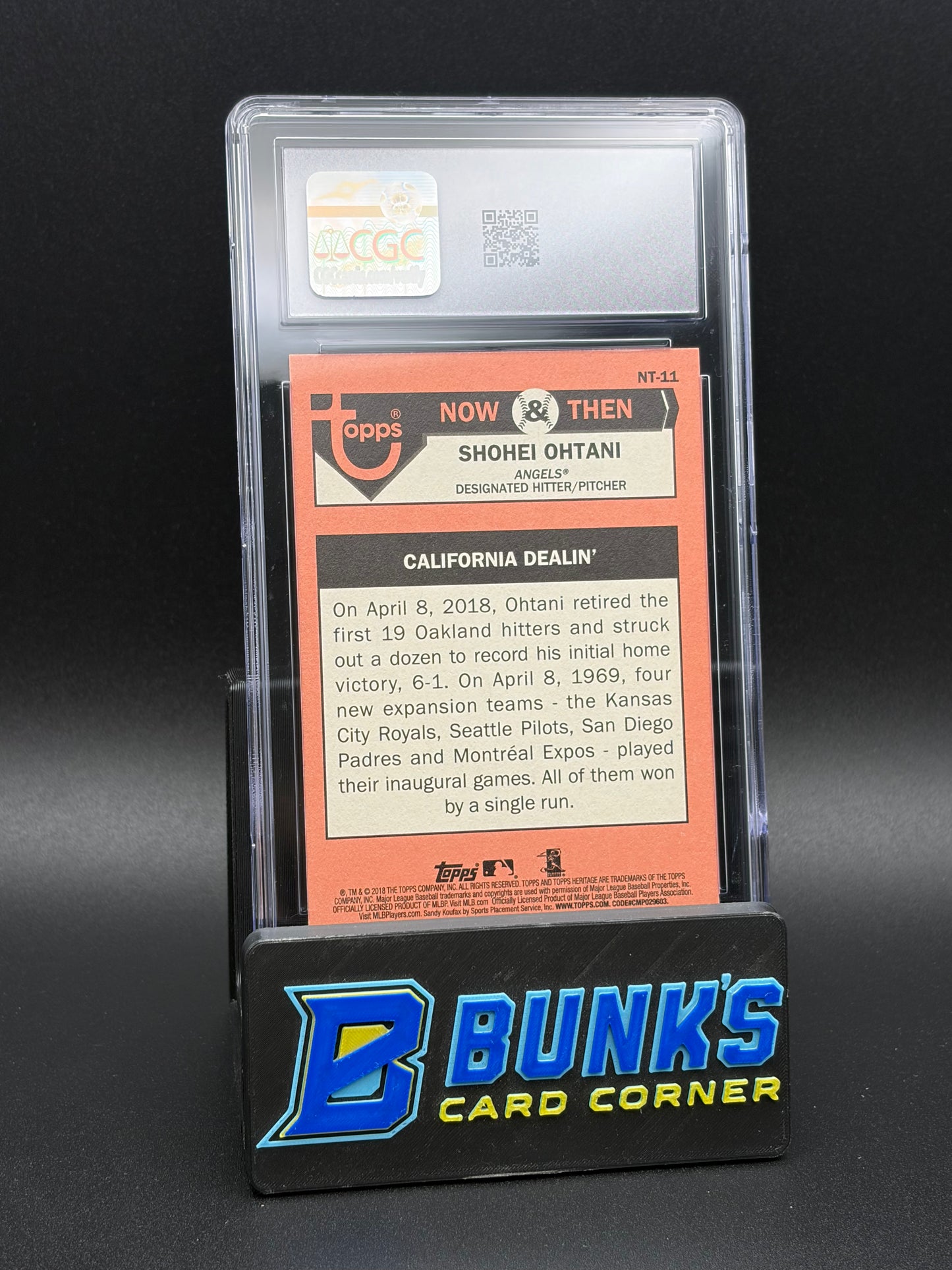 2018 Shohei Ohtani Now & Then Heritage High Numbers CGC 10 RC