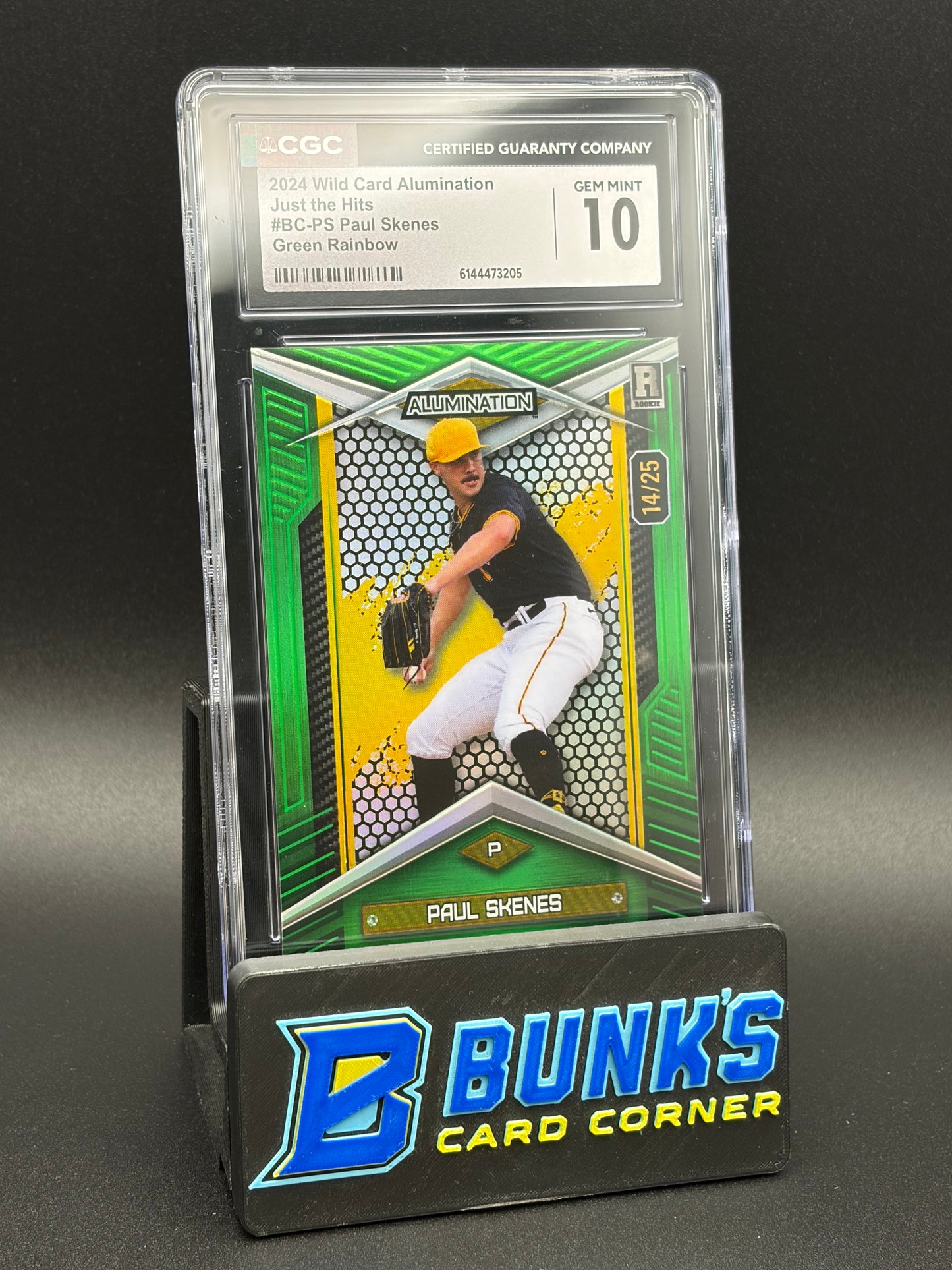 2024 Paul Skenes Green Rainbow Just the Hits Wild Card Alumination CGC 10 14/25 RC