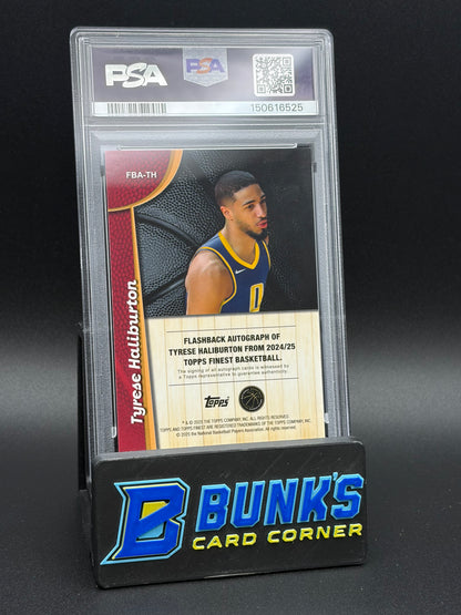 2024 Tyrese Haliburton Flashback AU Gold Refractor Finest PSA 9 Auto 10 28/50