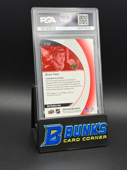 2023 Brock Faber Auto Red Rainbow PSA 10 Auto 10