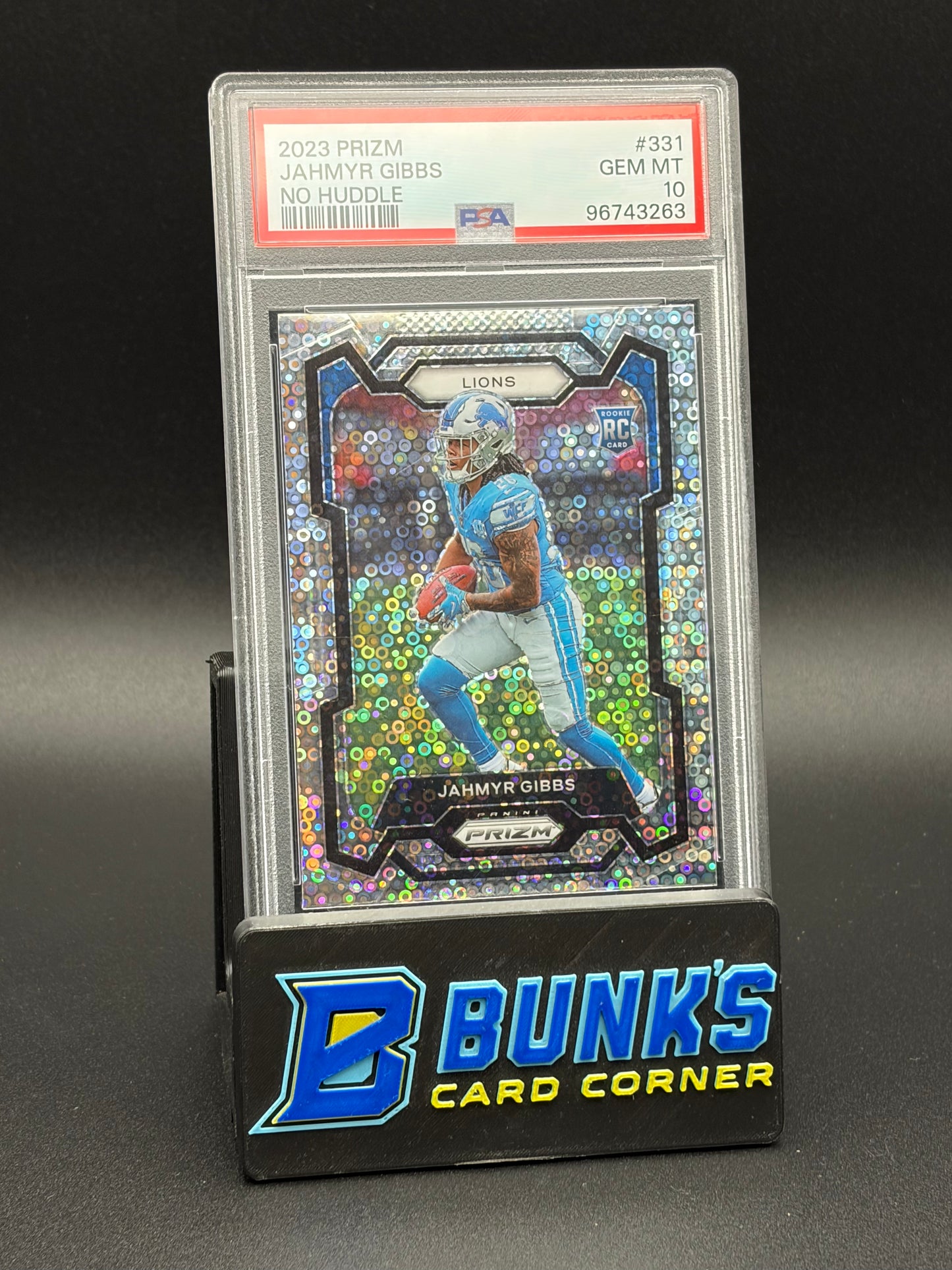 2023 Jahmyr Gibbs No Huddle Prizm PSA 10 RC