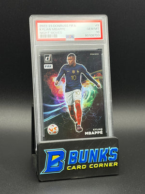 2022-23 Kylian Mbappe Night Moves Donruss PSA 10