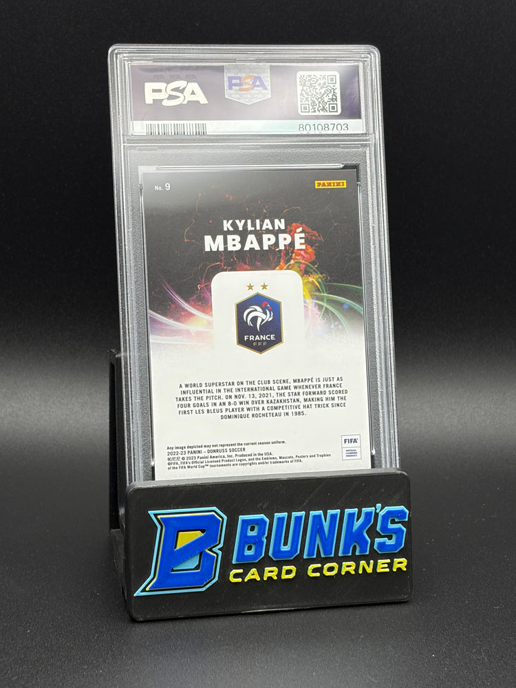 2022-23 Kylian Mbappe Night Moves Donruss PSA 10