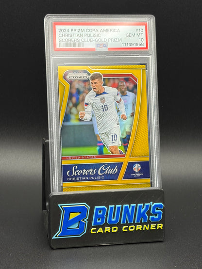 2024 Christian Pulisic Scores Club Gold Prizm PSA 10 7/10