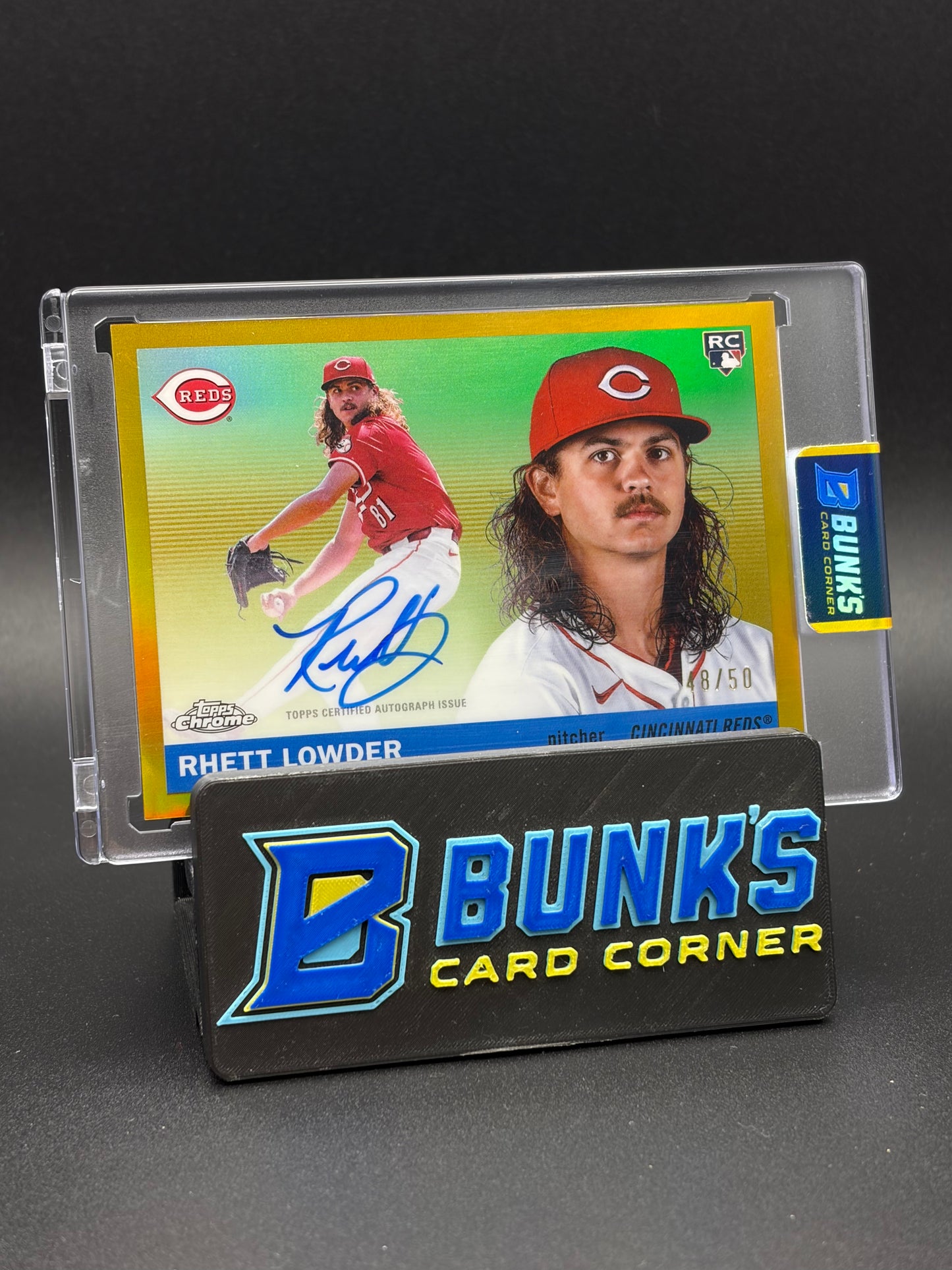 2025 Rhett Lowder Topps Chrome Platinum Gold Auto 48/50
