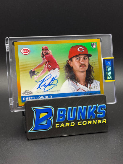 2025 Rhett Lowder Topps Chrome Platinum Gold Auto 48/50