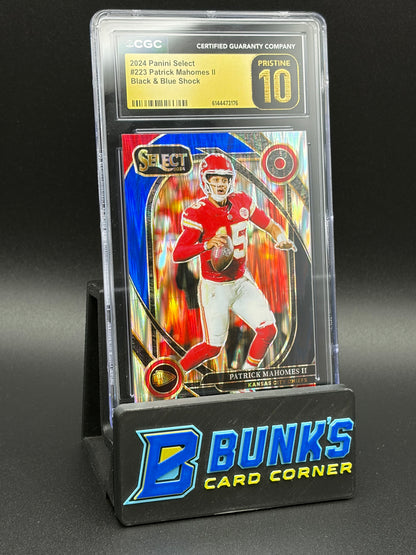 2024 Patrick Mahomes II Black & Blue Shock CGC Pristine 10
