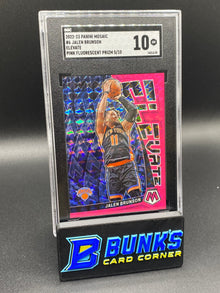 2022-23 Jalen Brunson Elevate Pink Fluorescent Prizm SGC 10